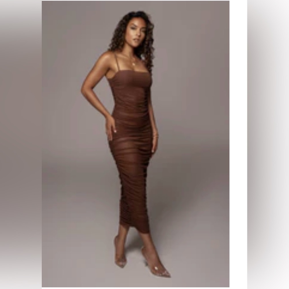 JLUXLABEL Chocolate Charisma Sheer Cover Up Dress